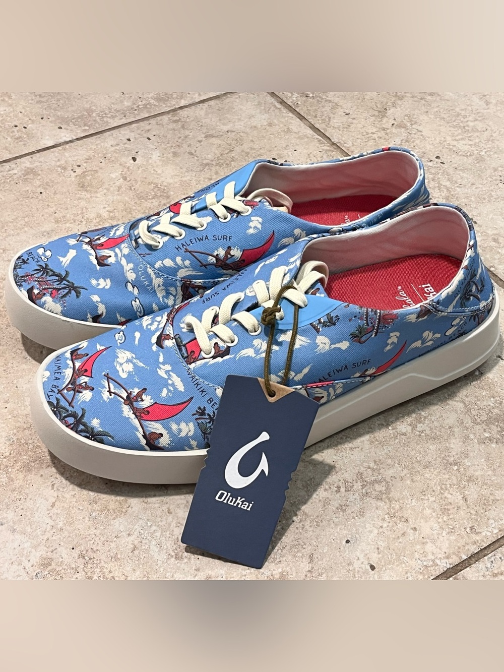 NWT OluKai Tradewind Sneakers Ocean Spray Canvas Lightweight Shoes Men’s 11 WOW
